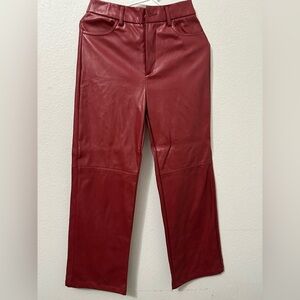 Women's Red Leather Pants
